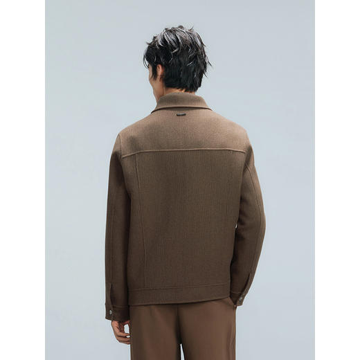 GXG男装  咖色肌理通勤短款大衣外套 24冬热卖G24X064004 商品图3