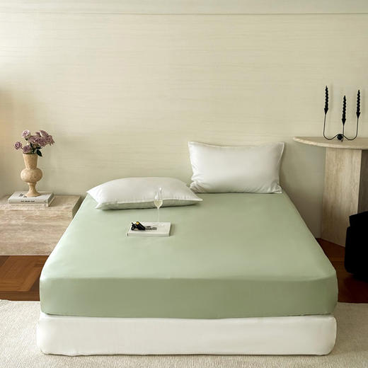 【热卖推荐】自然醒60支兰精天丝纯色单品床笠床垫保护罩HS 商品图1
