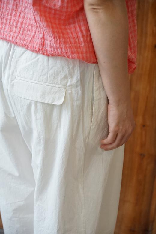 apuntob 宽松裤腰白色棉质裤子 商品图2