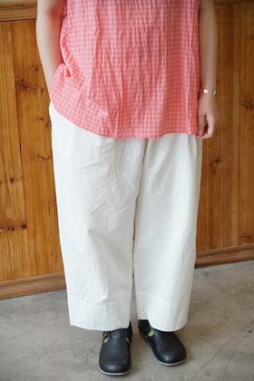 apuntob 宽松裤腰白色棉质裤子