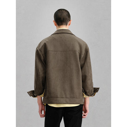 GXG男装 简约休闲仿麂皮夹克外套男24年冬热卖G24X214081 商品图3