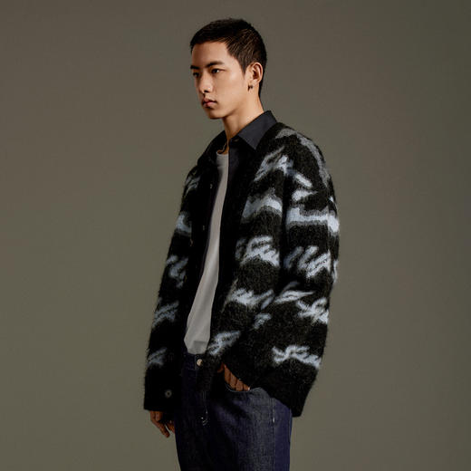 GXG男装  黑色提花撞色潮流毛衣针织开衫外套 热卖毛衫GEX13013853 商品图2