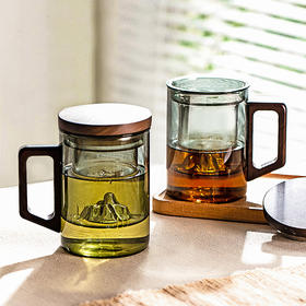 摩登主妇办公室泡茶杯玻璃杯家用水杯喝茶杯子个人专业茶水分离杯