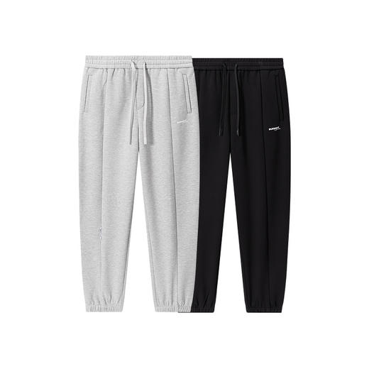 GXG男装 黑色宽松休闲裤厚实保暖束脚运动裤通勤裤 冬季热卖 商品图4