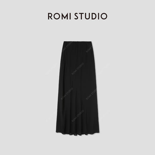 ROMI STUDIO“简约优雅”黑色轻薄哑光雾感鱼尾半身裙 RWCRX42210 商品图0