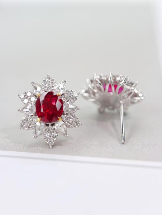 2.3ct刻面红宝石耳钉 商品图1