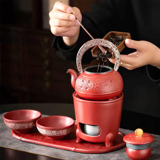 【故宫红团圆套装】文创陶瓷功夫茶具套装礼盒办公室会客高档茶壶茶杯伴手礼礼物 商品图0