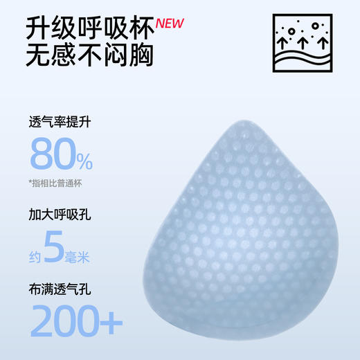 熳洁儿 小浪花无痕内衣呼吸杯裸感舒适聚拢软支撑水滴杯文胸25251510 商品图3