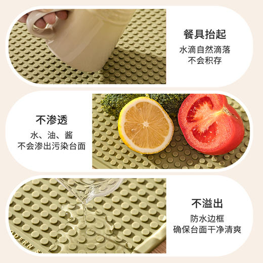 摩登主妇硅胶沥水垫隔热垫防烫耐高温餐垫桌垫厨房台面保护垫锅垫 商品图2