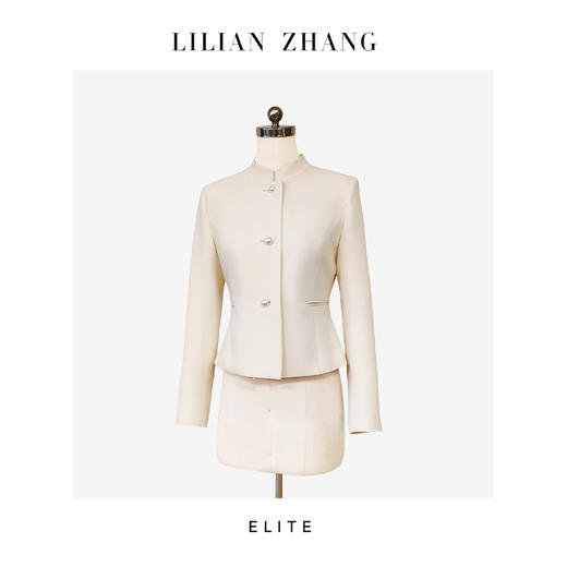 E“定制”——静奢风——风尚之选———婉约风立领珍珠扣上衣外套 2405037 商品图2