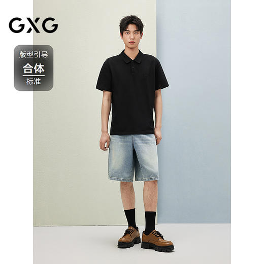 25夏季细品GXG男装双色绣花标装饰休闲百搭轻商务短袖POLO衫 商品图1