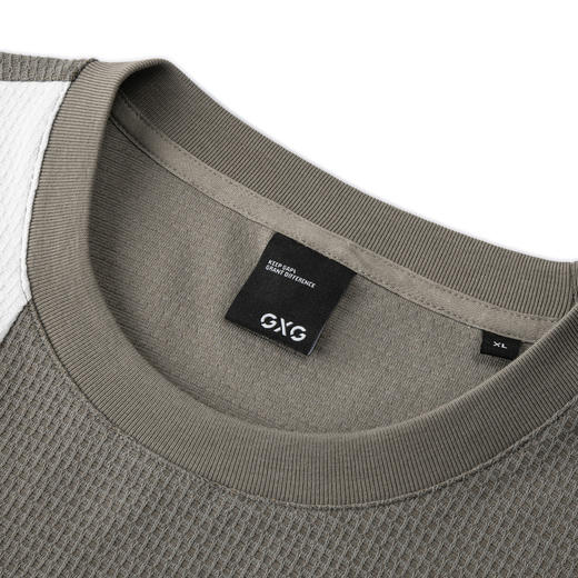 GXG男装 卡其色肌理圆领短袖T恤 夏季热卖G24X442094 商品图2
