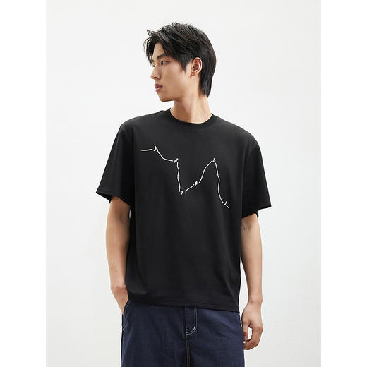 2025春夏热卖GXG男士短袖经典圆领休闲百搭棉质男士短袖 商品图4