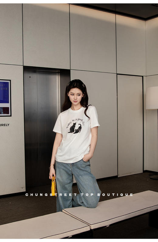 【高品质私服】【MC棉质萌宠印花宽松T恤】夏日穿着更佳洁净干爽，5A抗菌防螨功能G1423-CC【无标出货 介意慎拍】 商品图3