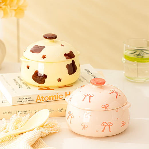 【卡通炖盅系列】陶瓷双耳隔水炖盅蒸鸡蛋羹一人份炖汤家用宝宝辅食小号瓦罐燕窝盅 商品图4