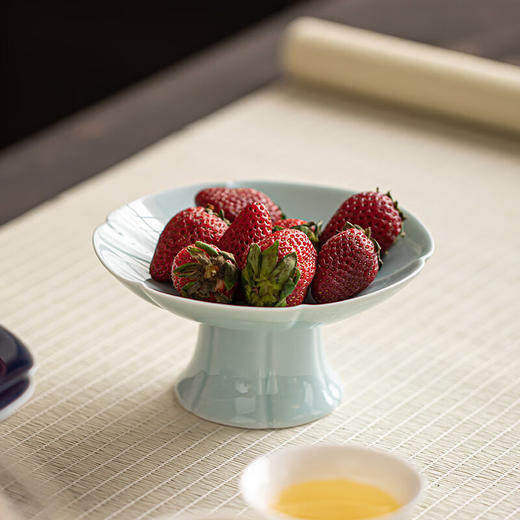 【风韵高脚盘】陶瓷高脚盘茶点盘供盘点心盘复古禅意零食小吃碟中式糖果盘水果盘 商品图4