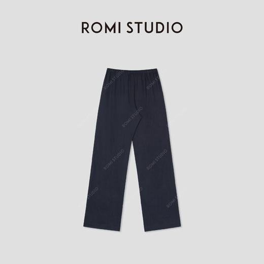 ROMI STUDIO“简约复古”亚麻混纺轻薄松紧腰直筒休闲裤 RWCSXG1588 商品图1