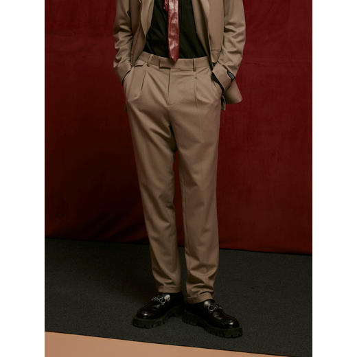 GXG男装  卡其含羊毛挺括商务套西西裤  秋G24X143013 商品图3