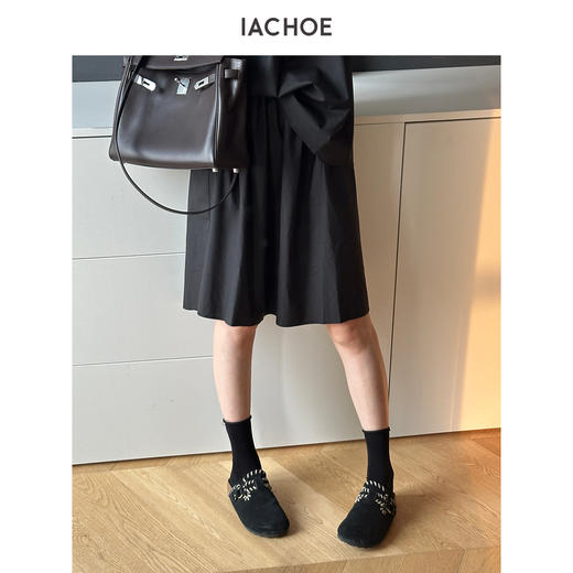 棉仓3631517008-IACHOE小个子时尚夏季黑色薄款半身裙短裙 商品图0