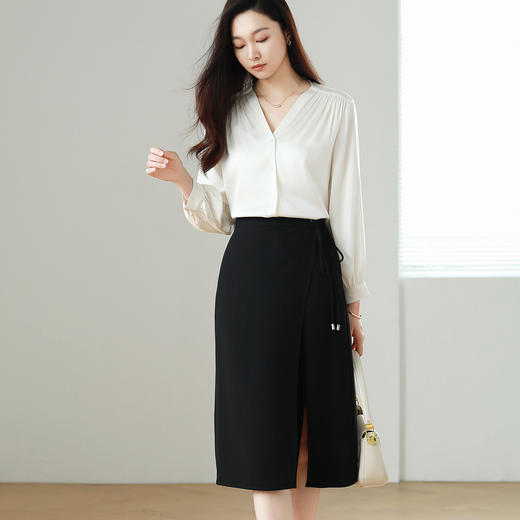 火桐hooton进口三醋酸一片式绑带半裙YT2069 商品图3