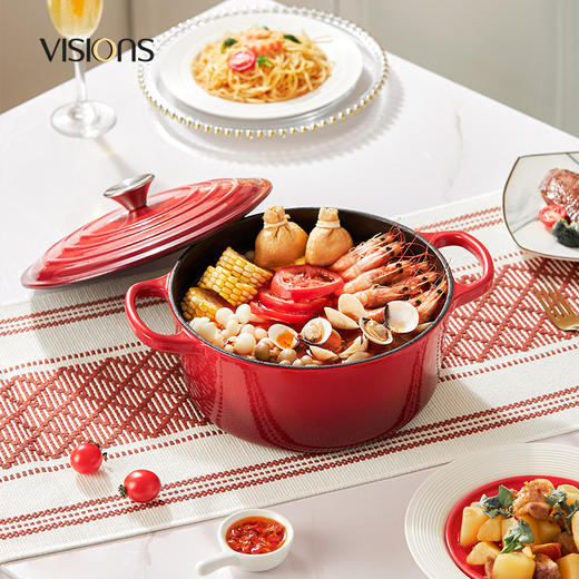 【自营】 康宁 悦厨珐琅锅 聚热保温 一锅多用 煎炒炖炸烤 4L/礼盒装 商品图1