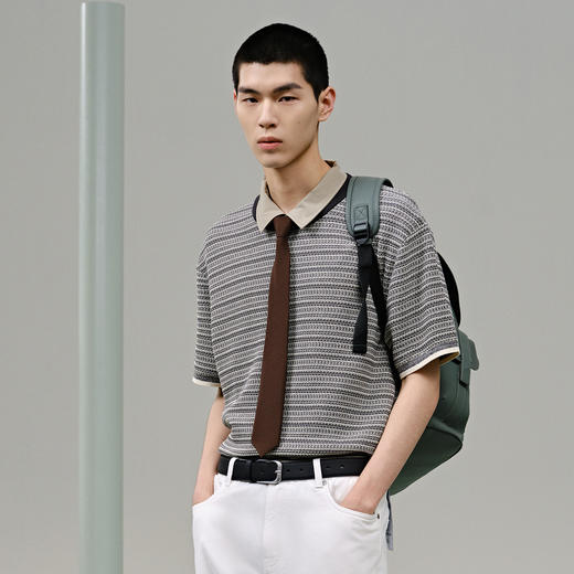 GXG男装  灰绿撞色设计短袖T恤 夏季热卖G24X442078 商品图2