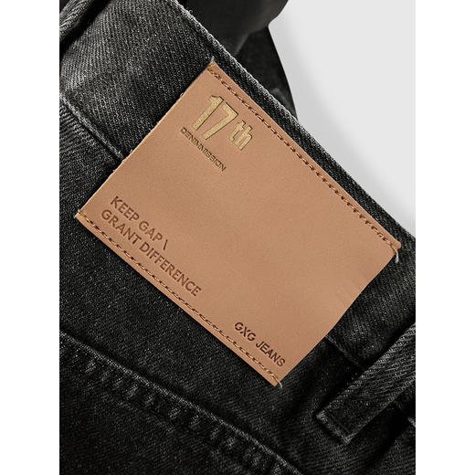 GXG男装 水洗黑色经典牛仔裤宽松休闲裤阔腿男士长 25年春季热卖 商品图3