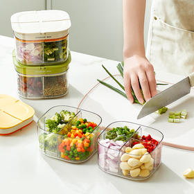 摩登主妇葱姜蒜收纳盒葱花香菜分格保鲜盒厨房专用食品级备菜神器