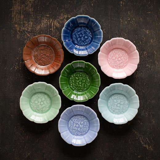 【迷你缠枝莲小碟】陶瓷迷你糕点碟味碟茶室禅意茶点盘防烫茶杯垫杯托复古精致水果盘 商品图9