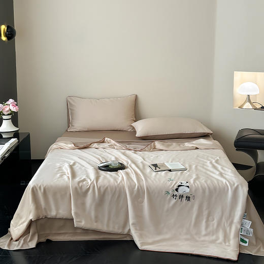 南方生活天竹刺绣蚕蛹蛋白夏被200*230cm熊猫白/冰咖/冰粉/绅士灰/冰蓝 商品图2