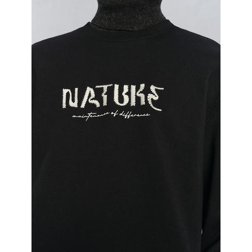 GXG男装 黑色精致绣花通勤圆领卫衣 24冬热卖G24X314032 商品图3