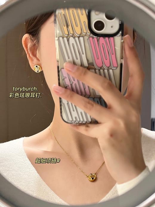 To* 彩色珐琅耳钉/项链   通勤休闲18K镀金 商品图0