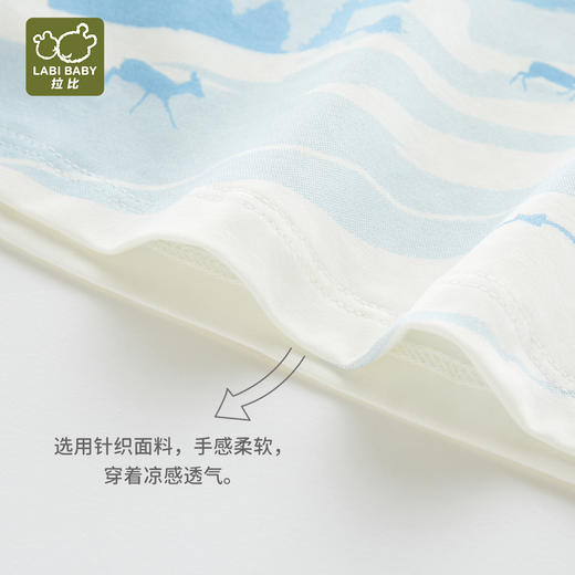 拉比-童衣类（春）I5运动印花圆领衣灰蓝080 商品图1