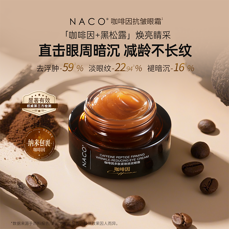 【老客专属福利】NACO 咖啡因多肽紧致抚纹眼霜30ml