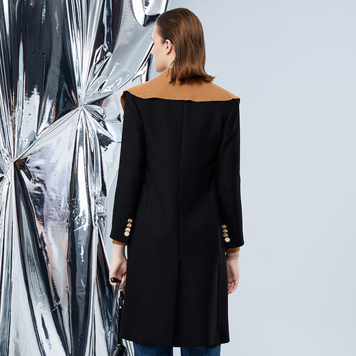 EITIE爱特爱冬季新款气质翻领中长款大衣外套7614319 商品图9