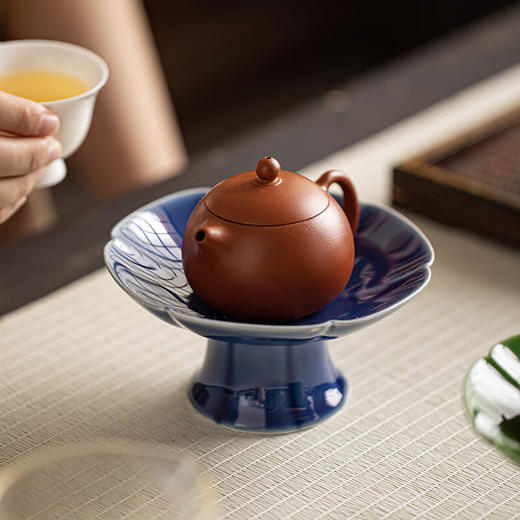 【风韵高脚盘】陶瓷高脚盘茶点盘供盘点心盘复古禅意零食小吃碟中式糖果盘水果盘 商品图6