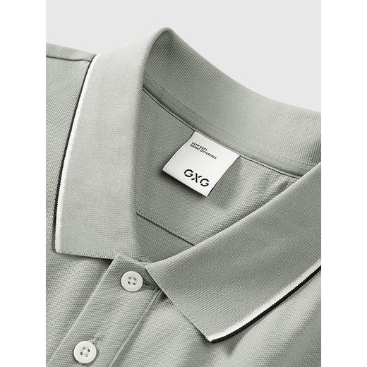 GXG男装 灰绿经典商务POLO衫通勤时尚短袖上衣 2025春季热卖 商品图2