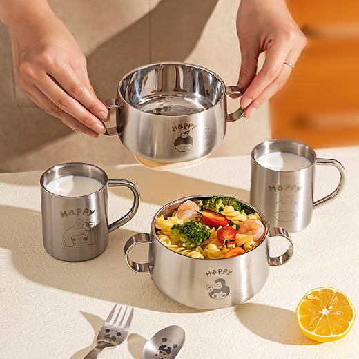 摩登主妇316L不锈钢宝宝辅食碗家用食品级吸盘婴儿吃饭专用儿童碗 商品图1