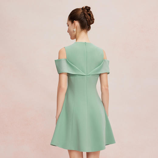 QF8C8斯尔丽25新款蝴蝶结落肩收腰优雅时尚礼服连衣裙 商品图7