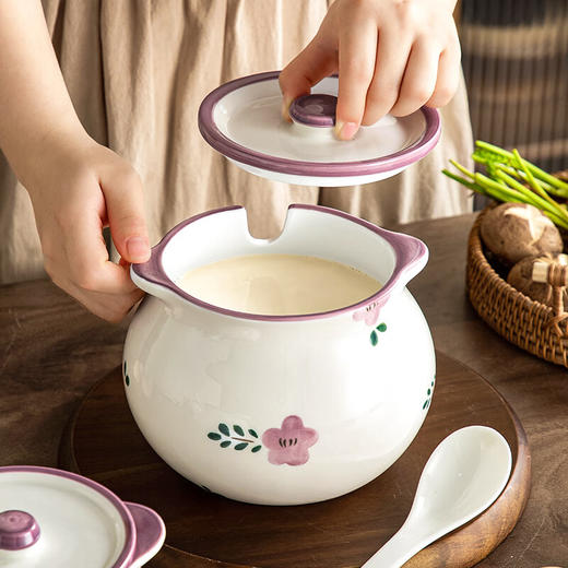 【双耳猪油罐+滤网】陶瓷猪油罐家用耐高温带盖勺厨房油泼辣子罐大容量收纳调味料盐罐 商品图2