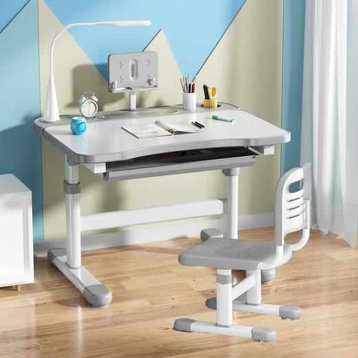 【孩子成长好伙伴】📚可调节学习桌椅，矫正坐姿+护眼灯💡让学习更高效！新品家用调节式儿童学习桌椅 看书写作课桌椅多功能坐姿矫正学习桌 商品图13