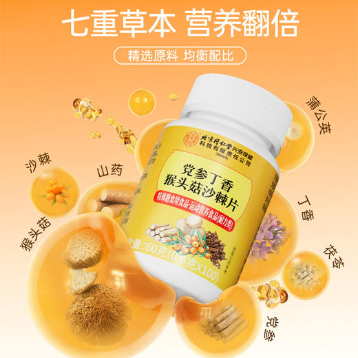 北京同仁堂 内廷上用 党参丁香猴头菇沙棘片60克(0.6克X100片) 商品图2