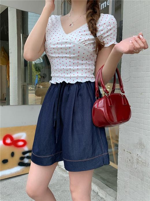 【YW】无忧购“清仓大促”韩系复古简约百搭A字阔腿休闲短裤8027# 商品图7