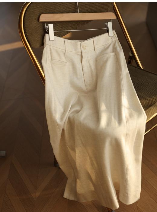 通勤气质！2025天丝亚麻半身裙高腰显瘦直筒A字裙宽松中长款女夏款！ 商品图1