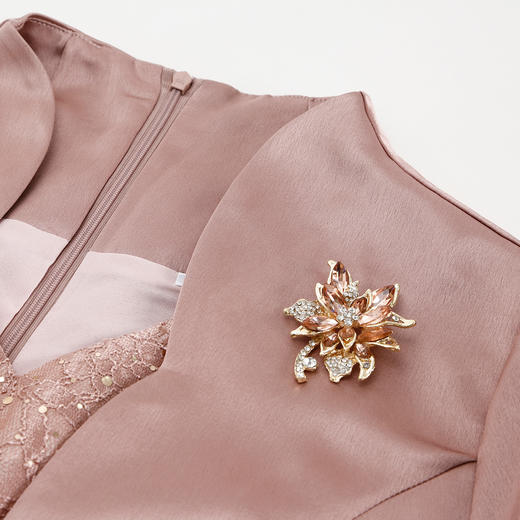 QF8C4斯尔丽25新款小立领外套端庄贵气挡肉假两件连衣裙 商品图8