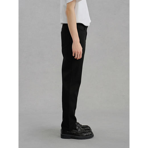 GXG男装 黑色修身弹力牛仔裤男休闲裤 24年冬G24X054076 商品图4