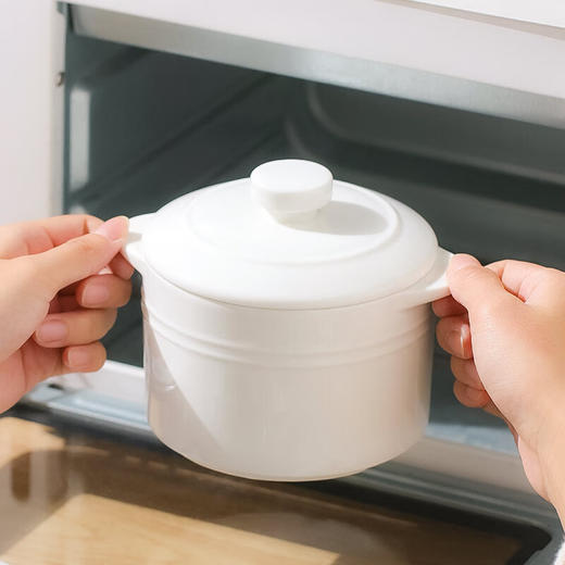 【千叶小黄花双耳炖盅】陶瓷隔水炖盅家用带盖燕窝盅蒸蛋盅煨汤小瓦罐婴儿辅食汤盅一人食 商品图7