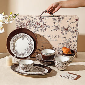 摩登主妇法式复古餐具套装碗碟盘家用高颜值碗具乔迁新居新婚礼物