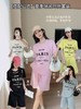 【YW】无忧购“清仓大促”美式复古字母印花钉珠圆领短袖T+休闲短裤套装X2560（截单后3-5天发货） 商品缩略图0