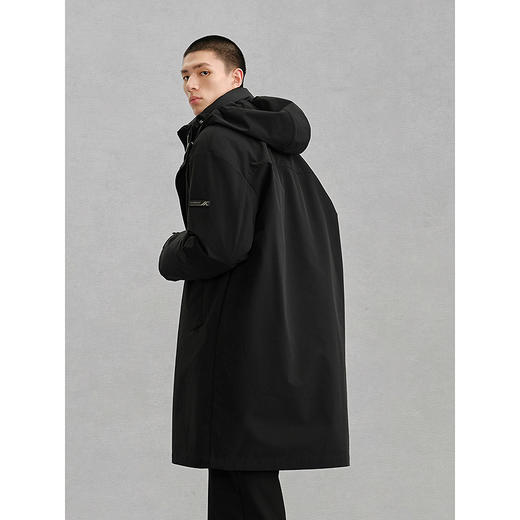 GXG男装  黑色连帽长款羽绒服通勤外套24冬热卖G24XY14002 商品图2